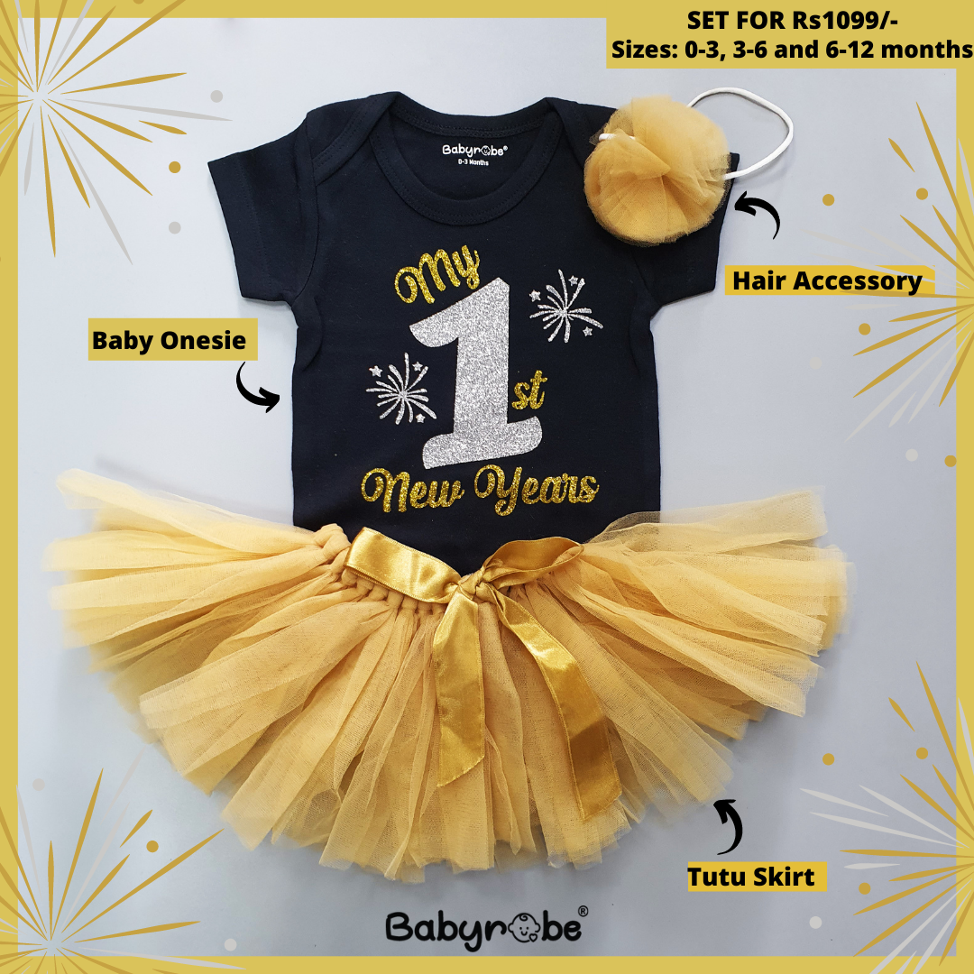 My 1st New Years Onesie Tutu Skirt Baby robe by namro