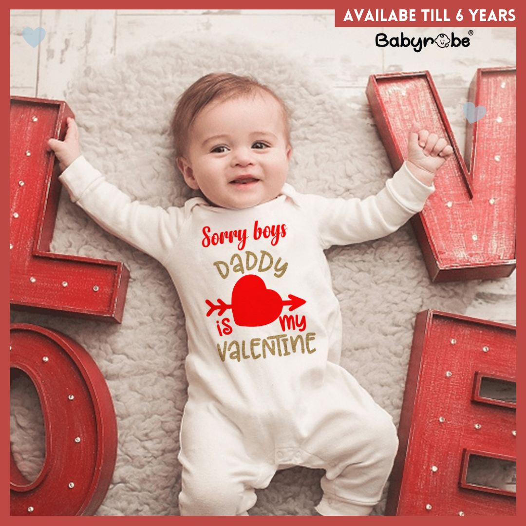 Sorry Boys Daddy Is My Valentine Baby robe by namro