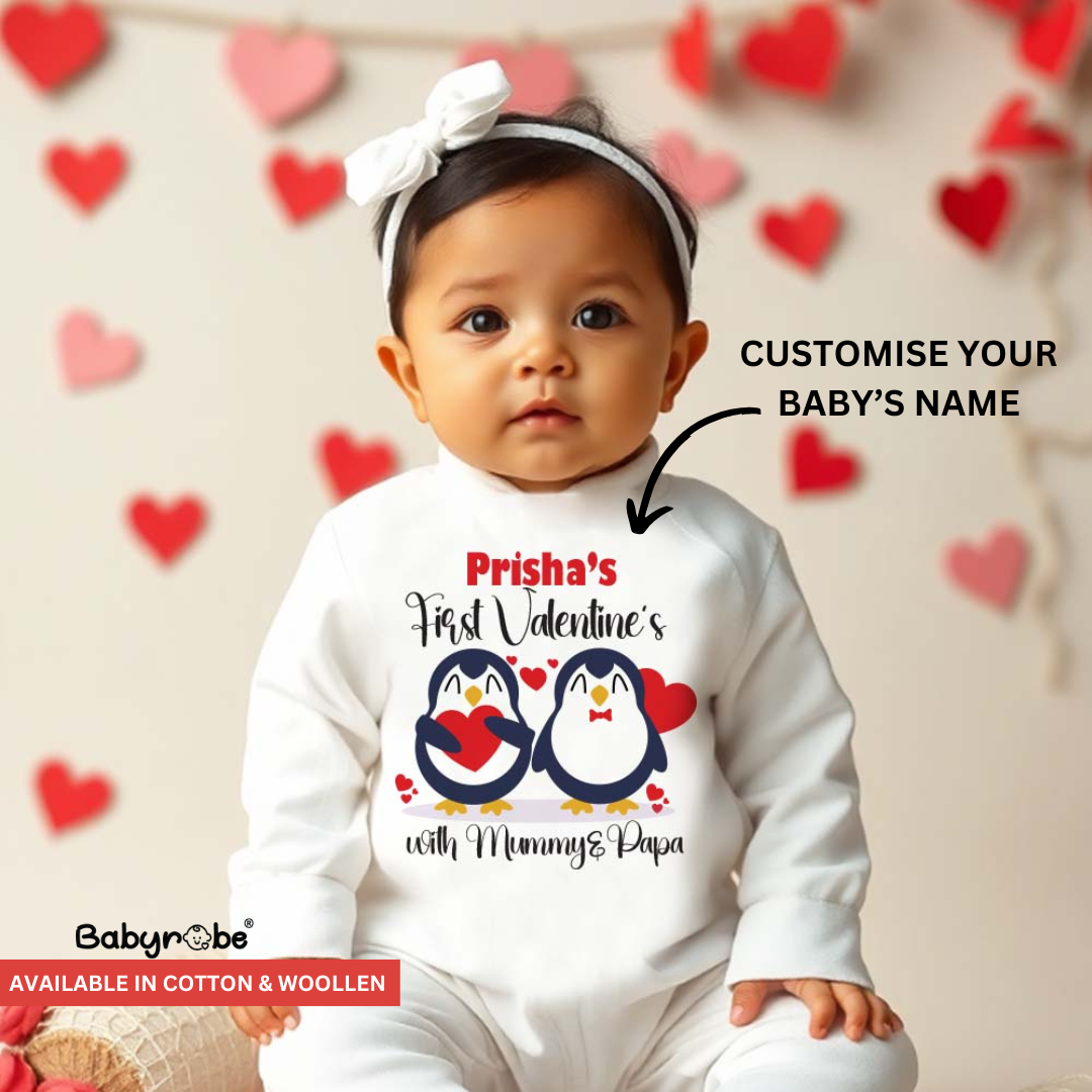 first valentine's day gift 
baby's valentine's onesie 
valentine's gift