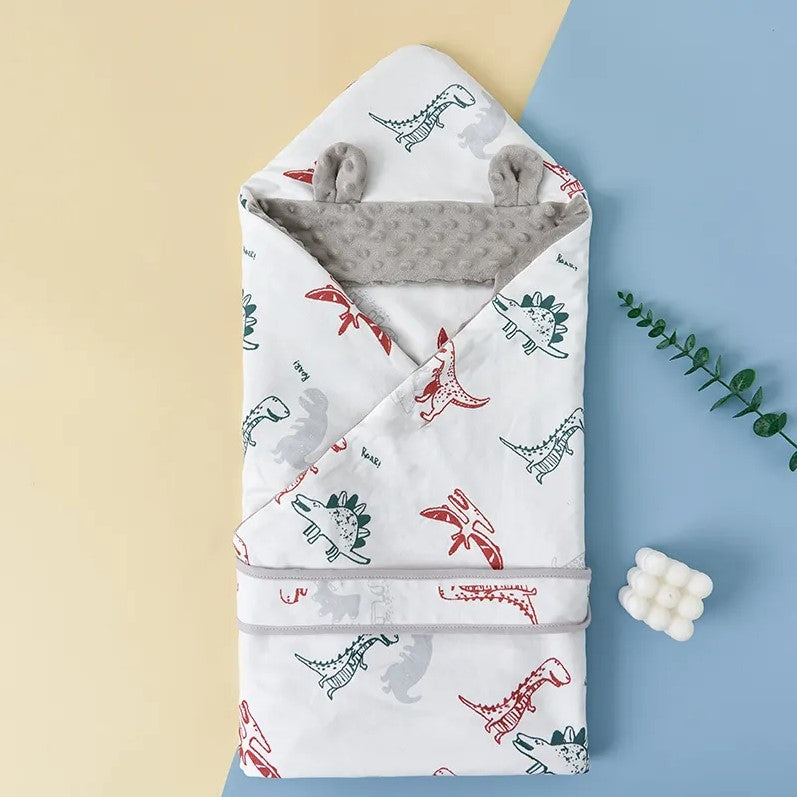"Adorable, high-quality Babyrobe Dino Minky Blanket with custom name."