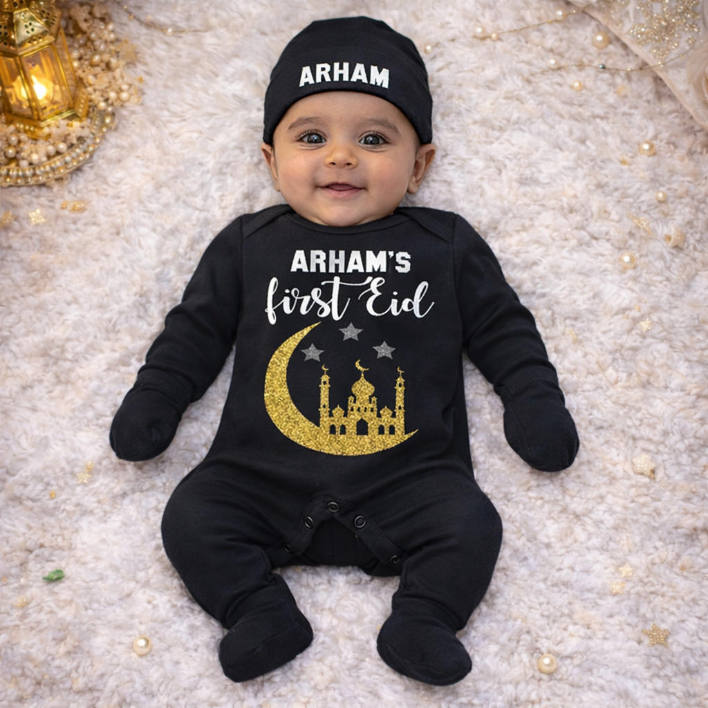 4 Pcs Custom Name First Eid Set