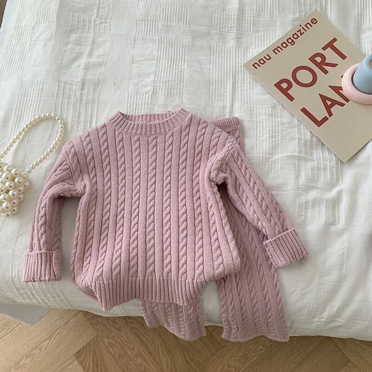 Lilac Cable Knit Co-Ord Set