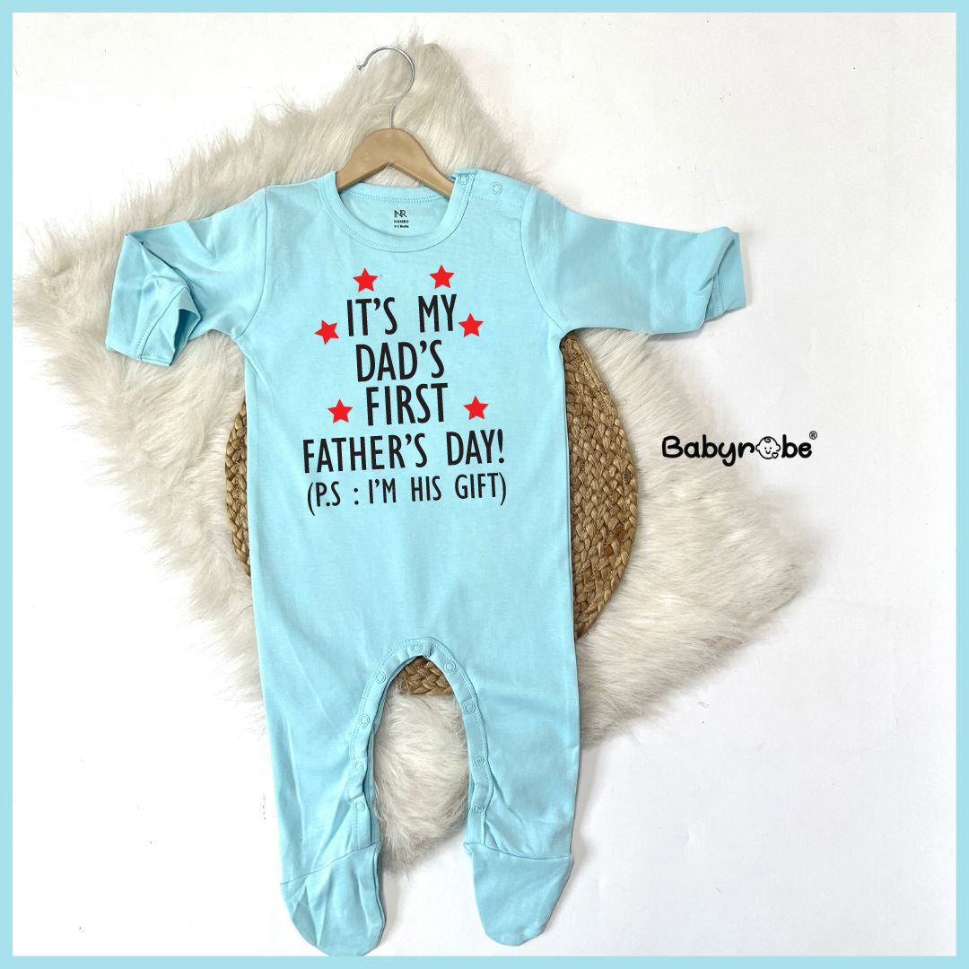 "Personalized Jumpsuit for baby, perfect for Father's Day."
