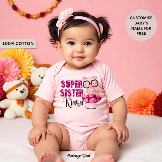 'Soft and comfortable baby Romper with custom name and design."