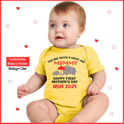 
"Personalized onesie for baby, perfect for Mother's Day."
