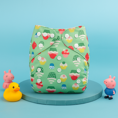 Free Size Bamboo Cotton Cuppy Cake Cloth Diaper With Insert