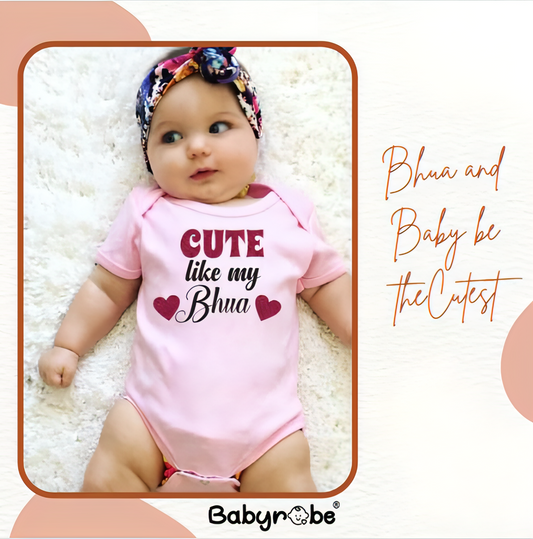 "Baby romper with personalized message and cute animal design"
