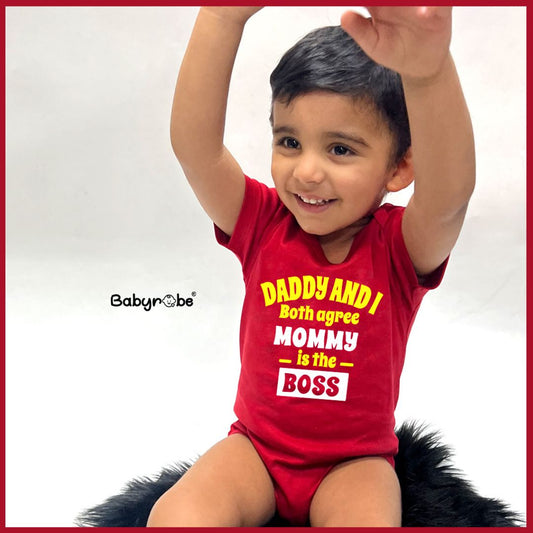 "Custom name Mommy Boss Baby onesie for your little one."