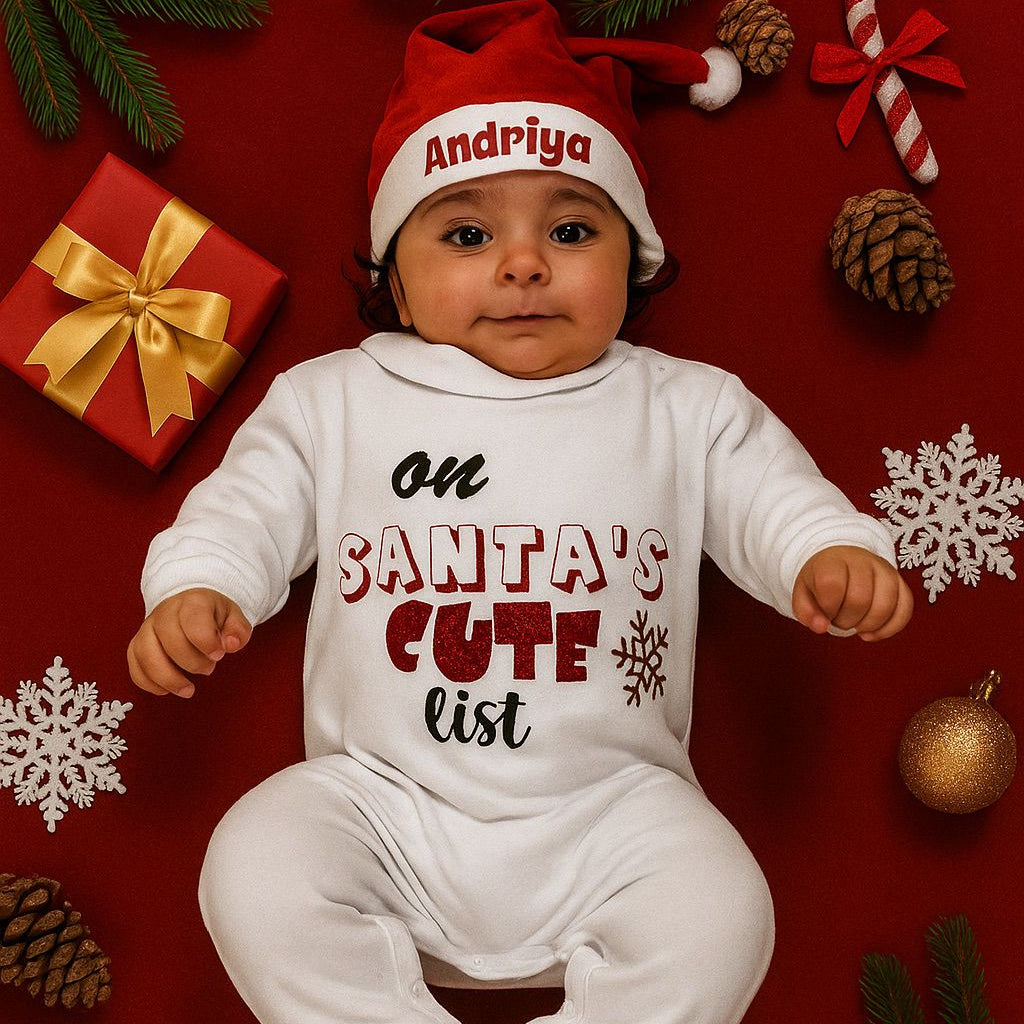 On Santa's cute list (With CUSTOMIZED CAP)
