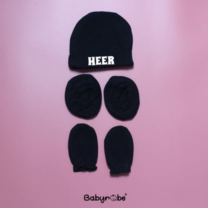 Cap, Mittens & Booties (Customise Baby's Name)