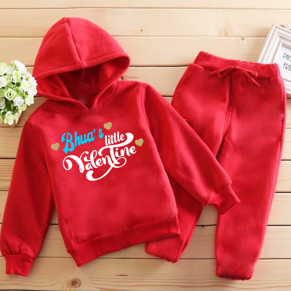 "Customizable Valentine's Day baby Hoodie+Trackpants Woolen with name."