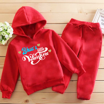"Customizable Valentine's Day baby Hoodie+Trackpants Woolen with name."