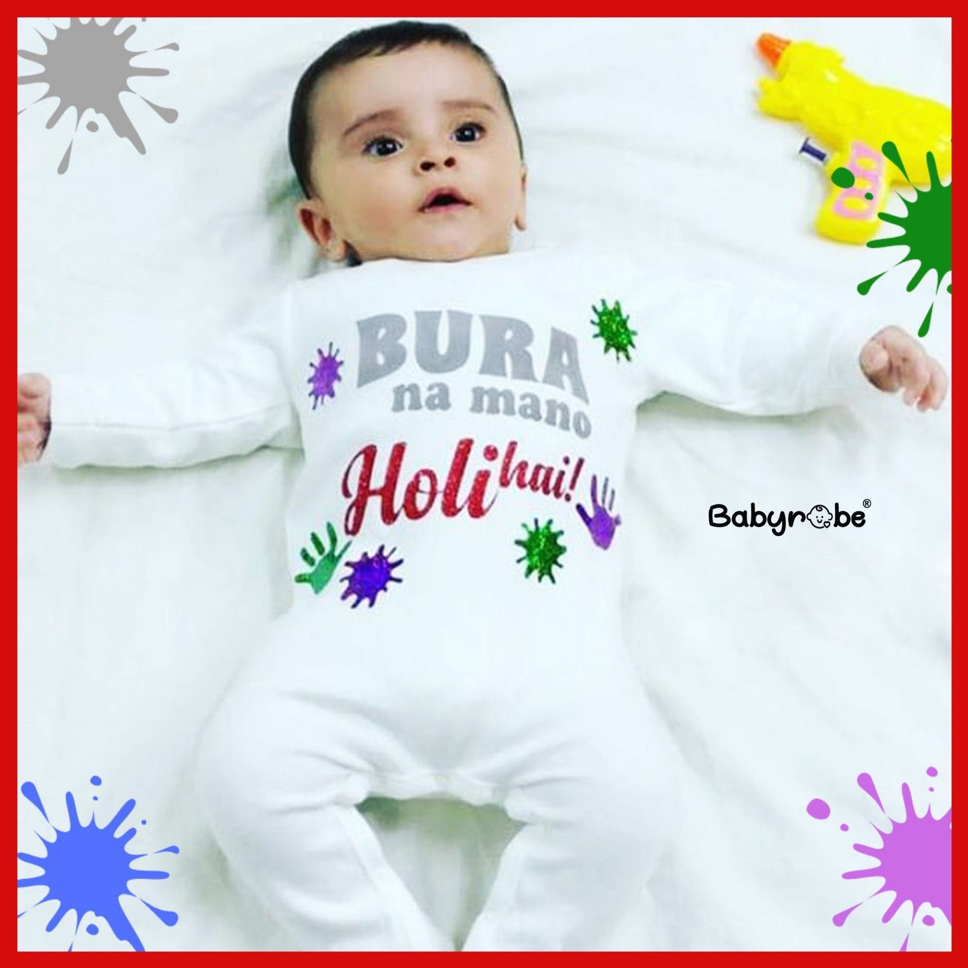"Soft and comfortable baby Organic jumpsuit with custom name." 