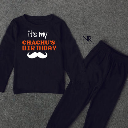 "Custom name Chachu's Birthday  T-Shirt & Pajama Set  for your little one."