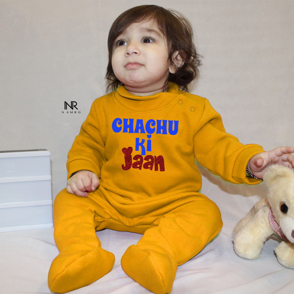 "Cute baby Weellon Jumpsuit with a custom graphic and soft Warmful fabric."