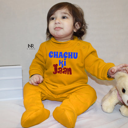 "Cute baby Weellon Jumpsuit with a custom graphic and soft Warmful fabric."