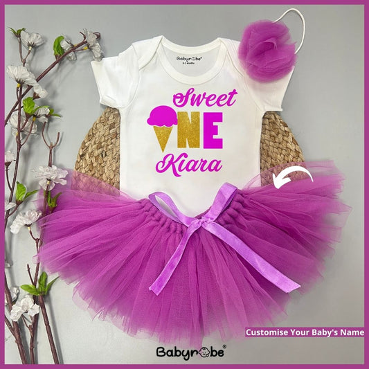 Sweet One Tutu Skirt+Onesie (Custom Name)