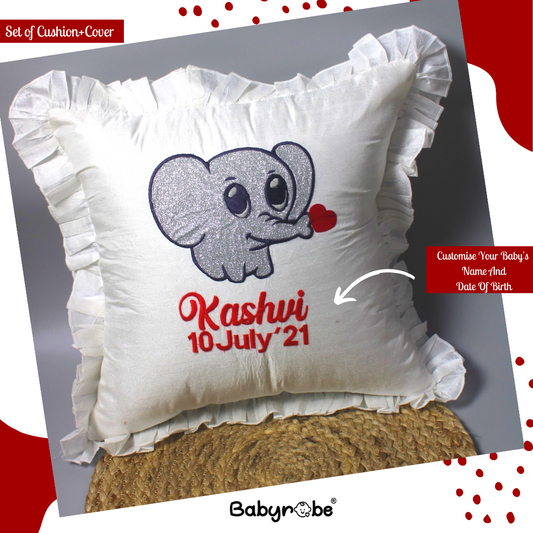 Baby Elephant Embroidery Cover + Cushion