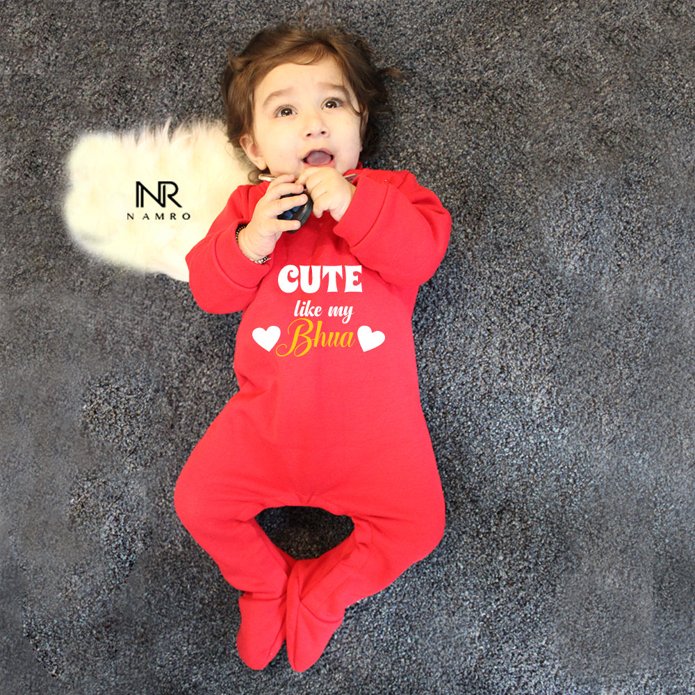 "Cute custom name baby jumpsuit for Cute like my Bhua."