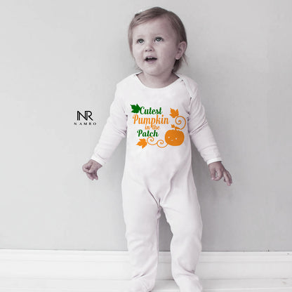 "Custom name Halloween jumpsuit for your little one."
