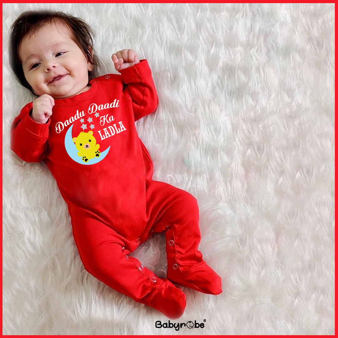 "Adorable custom jumpsuit for babies with unique artwork and cozy fit."
