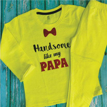 "Adorable, high-quality baby T-Shirt & Pajama set with personalized text or design."