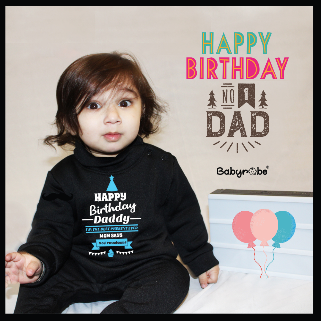 "Personalized weellon jumpsuit for baby, perfect for Happy B'day."
