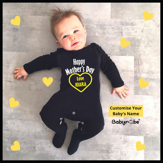 Sweet custom name jumpsuit for celebrating Mom."
