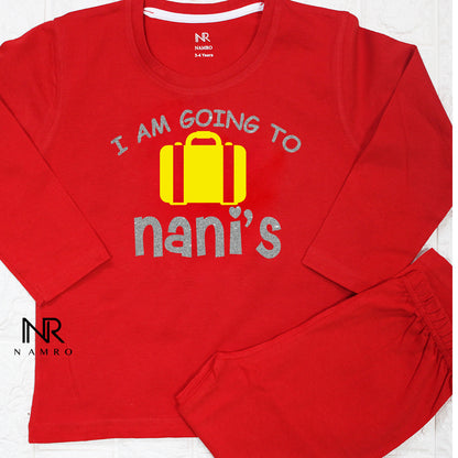 "Custom baby T-Shirt & Pajaa set featuring a fun print and personalized text."