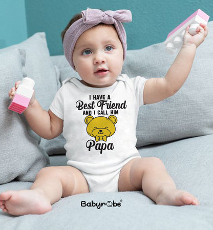 "Baby onesie with heartwarming design for Daddy." 