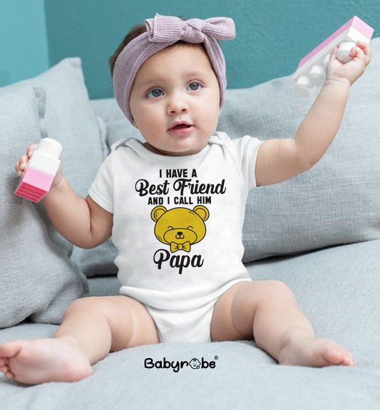 "Baby onesie with heartwarming design for Daddy." 