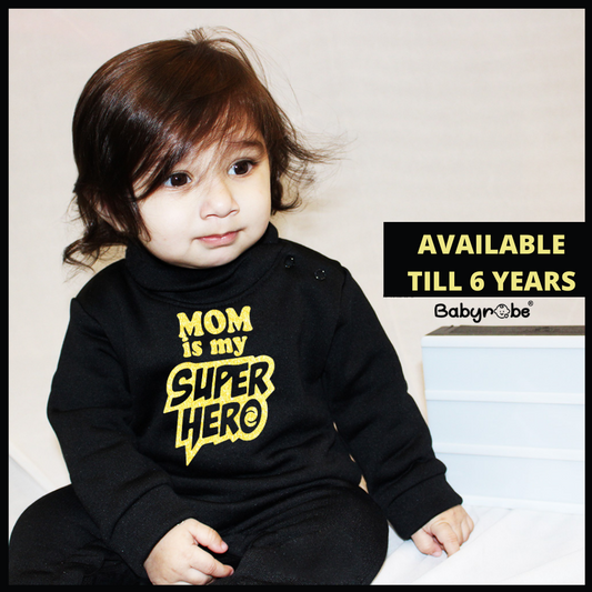 Mom Is My Superhero (6-12 months Woollen Jumpsuit)