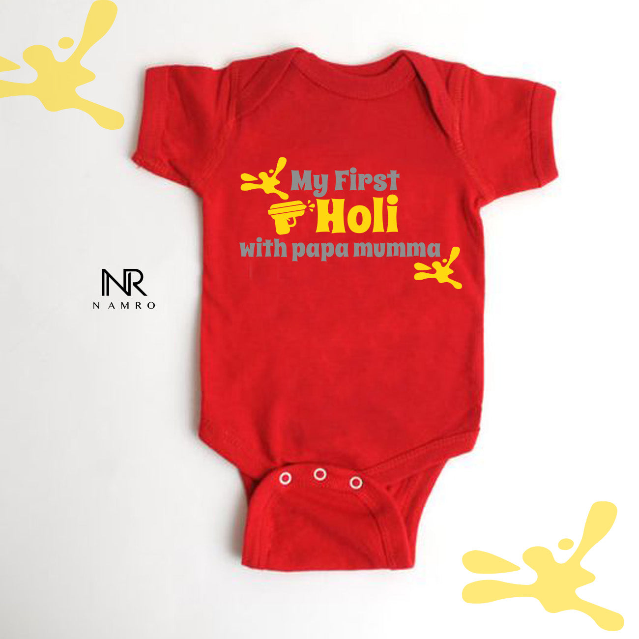 My First Holi With Papa Mumma – Baby robe by namro