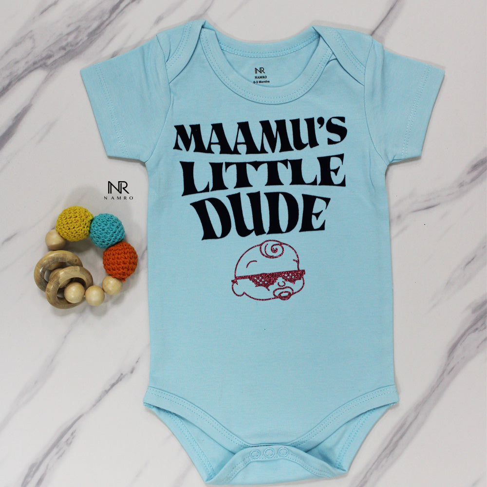 "Soft and comfortable baby onesie with custom name." 