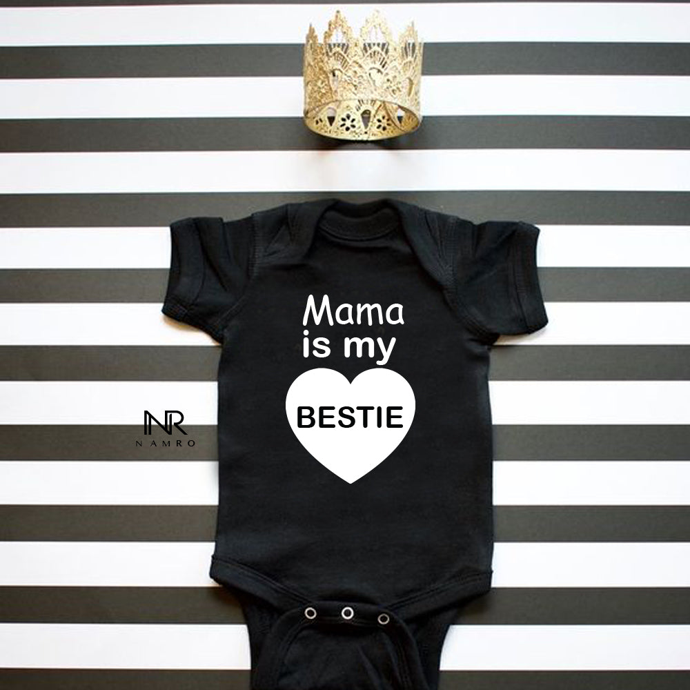 "Personalized baby onesie featuring a unique design and breathable fabric."