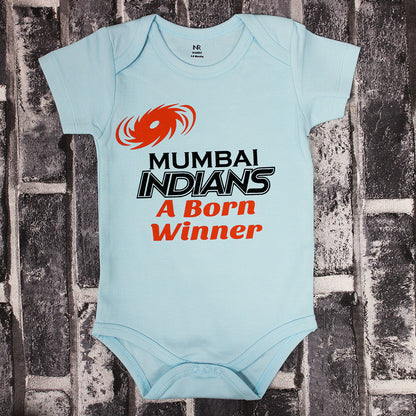 "Custom baby onesie with name and IPL design."