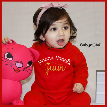 
"Cute baby jumpsuit with a custom name graphic and soft warmful fabric."