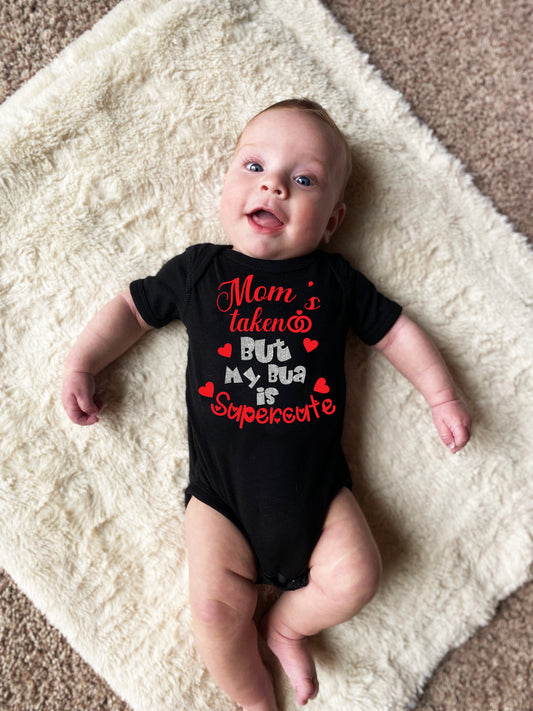 
"Personalized onesie for baby, perfect for Supercute Bua."