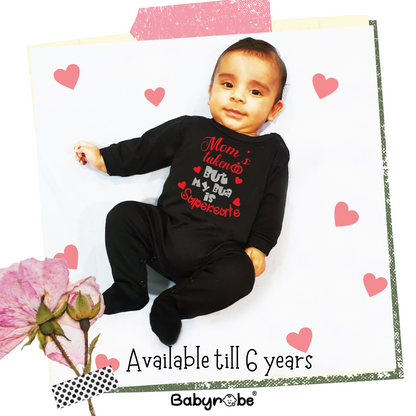 "Cute baby Jumpsuit with a custom graphic and soft cotton fabric"
