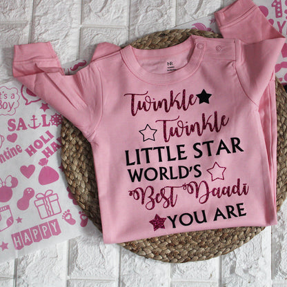 
"Custom baby Jumpsuit with name and special design for gifts or photo shoots."