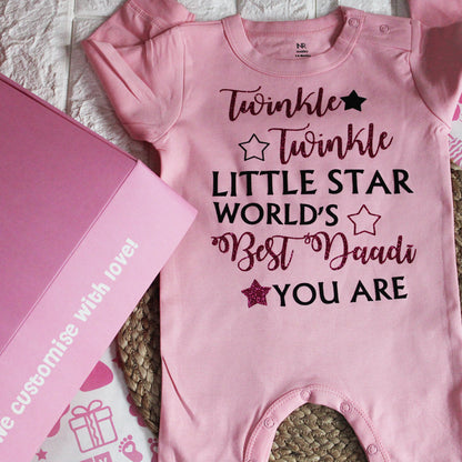 "Soft and comfortable baby jumpsuit with custom name and design."
