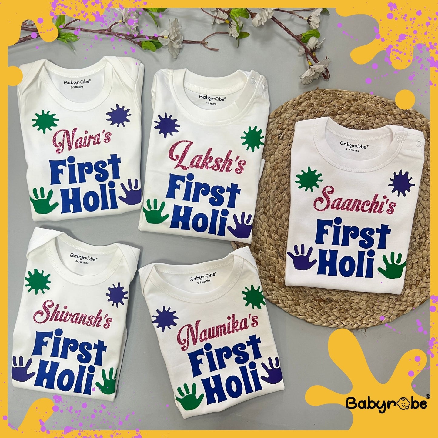 Baby's  FIRST HOLI (Custom Name)