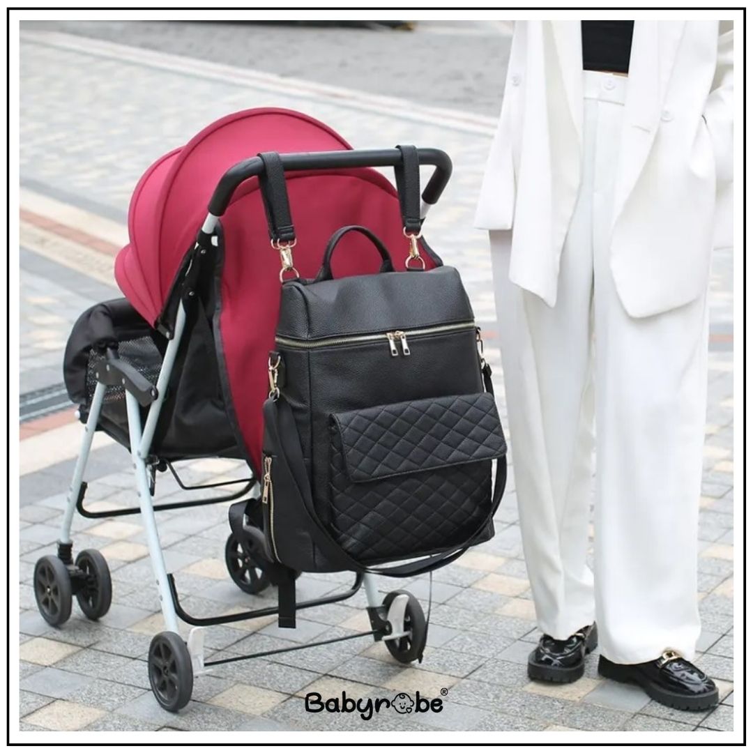 Babyrobe Black Luxe Diaper Bag