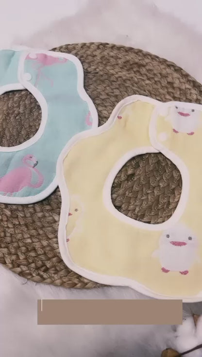 Flamingo & Duck Muslin Bibs (Set of 2)
