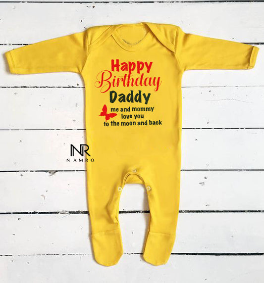 HBD Daddy (3-6 months Woollen Jumpsuit)