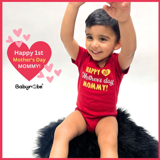 Celebrate Mother's Day with a personalized baby onesie."
