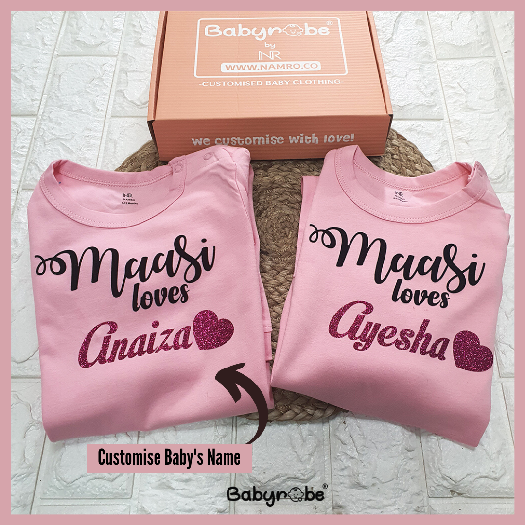 "Maasi love design Personalized bodysuit Organic cotton baby jumpsuit Eco-friendly baby  jumpsuit"