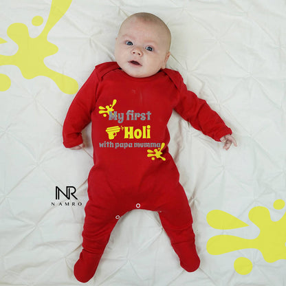 "Soft and comfortable baby Organic jumpsuit with custom name and design."